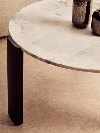 Palermo Round White Marble Top Large Coffee Table - LOOMSHIRE - 5