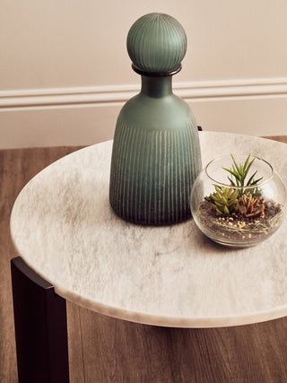 Palermo Round White Marble Top Small Coffee Table - LOOMSHIRE - 6