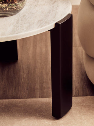 Palermo Round White Marble Top Small Coffee Table - LOOMSHIRE - 7