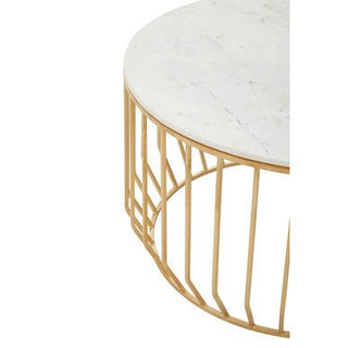 Pali White Marble and Gold Coffee Table - LOOMSHIRE - 2
