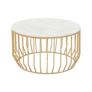 Pali White Marble and Gold Coffee Table - LOOMSHIRE - 1