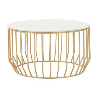 Pali White Marble and Gold Coffee Table - LOOMSHIRE - 5