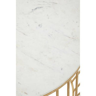 Pali White Marble and Gold Coffee Table - LOOMSHIRE - 4
