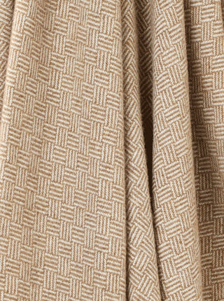 Parquet Merino Lambswool Throw - Camel - LOOMSHIRE - 3