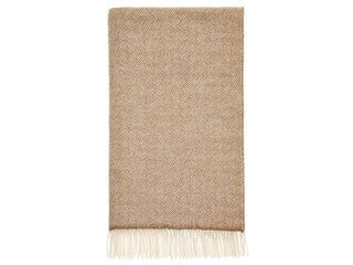 Parquet Merino Lambswool Throw - Camel - LOOMSHIRE - 1