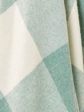 Pastel Block Check Merino Lambswool Throw - Eucalyptus - LOOMSHIRE - 4