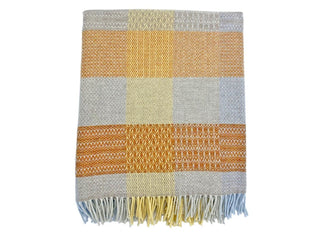Patchwork Merino Lambswool Throw - Sunshine - LOOMSHIRE - 1