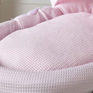 Pink Waffle Moses Basket Bedding Set - LOOMSHIRE - 1