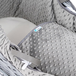 Pod Grey Dimple Moses Basket Bedding Set - LOOMSHIRE - 3