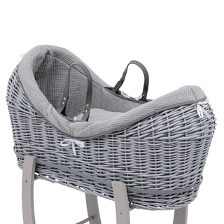 Pod Grey Waffle Moses Basket Bedding Set - LOOMSHIRE - 1
