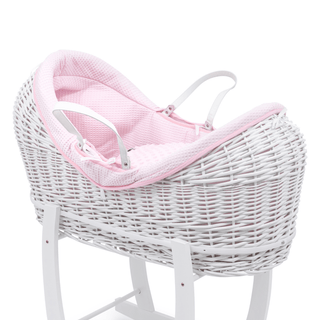Pod Pink Waffle Moses Basket Bedding Set - LOOMSHIRE - 1