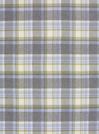 Portree Check Merino Lambswool Throw - Grey/Duck Egg - LOOMSHIRE - 3
