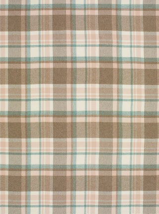 Portree Check Merino Lambswool Throw - Natural/Rose - LOOMSHIRE - 3