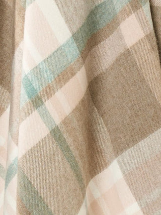 Portree Check Merino Lambswool Throw - Natural/Rose - LOOMSHIRE - 4