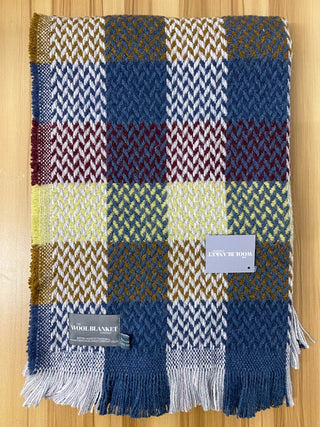 Random Check Celtic Weave Recycled Wool Throw - LOOMSHIRE - 7