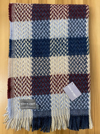 Random Check Celtic Weave Recycled Wool Throw - LOOMSHIRE - 6