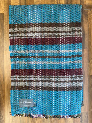 Small Checked Random Recycled Wool Blanket - LOOMSHIRE - 28