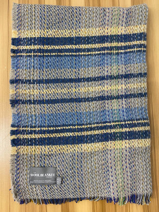 Small Checked Random Recycled Wool Blanket - LOOMSHIRE - 33