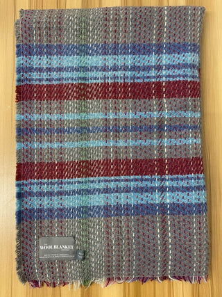 Small Checked Random Recycled Wool Blanket - LOOMSHIRE - 30