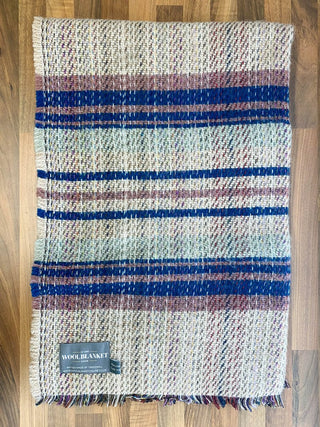 Small Checked Random Recycled Wool Blanket - LOOMSHIRE - 25