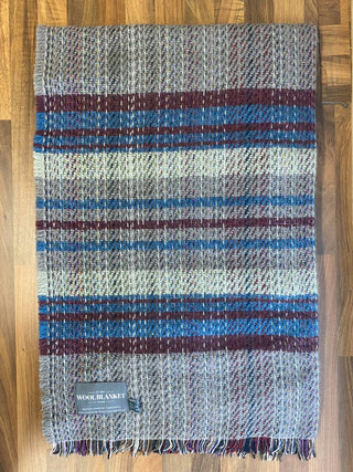 Small Checked Random Recycled Wool Blanket - LOOMSHIRE - 21