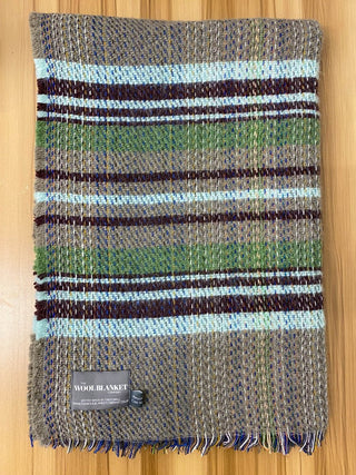 Small Checked Random Recycled Wool Blanket - LOOMSHIRE - 31