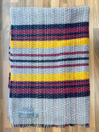 Small Checked Random Recycled Wool Blanket - LOOMSHIRE - 29