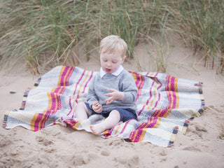 Small Checked Random Recycled Wool Blanket - LOOMSHIRE - 6