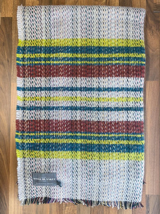 Small Checked Random Recycled Wool Blanket - LOOMSHIRE - 19
