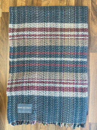 Small Checked Random Recycled Wool Blanket - LOOMSHIRE - 17