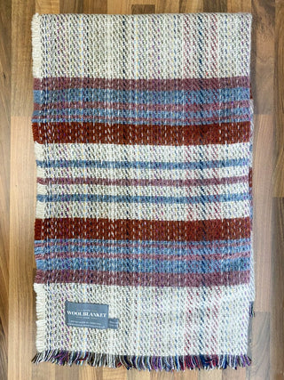 Small Checked Random Recycled Wool Blanket - LOOMSHIRE - 16