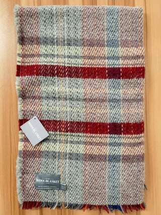 Small Checked Random Recycled Wool Blanket - LOOMSHIRE - 13