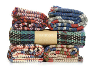 Small Checked Random Recycled Wool Blanket - LOOMSHIRE - 8