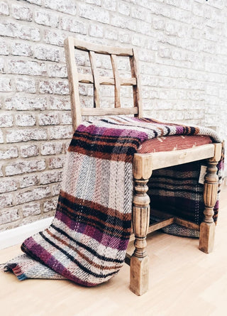 Small Checked Random Recycled Wool Blanket - LOOMSHIRE - 12