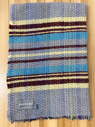 Small Checked Random Recycled Wool Blanket - LOOMSHIRE - 34