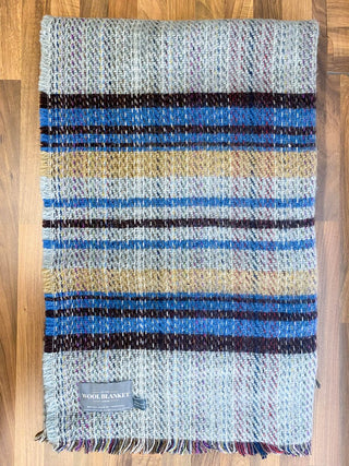 Small Checked Random Recycled Wool Blanket - LOOMSHIRE - 23