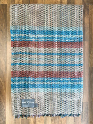 Small Checked Random Recycled Wool Blanket - LOOMSHIRE - 15