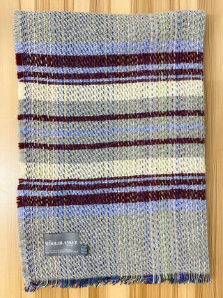 Small Checked Random Recycled Wool Blanket - LOOMSHIRE - 32