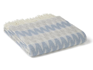 Snowdonia Pure New Wool Throw - Blue Mist - LOOMSHIRE - 1