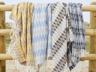 Snowdonia Pure New Wool Throw - Dove - LOOMSHIRE - 3