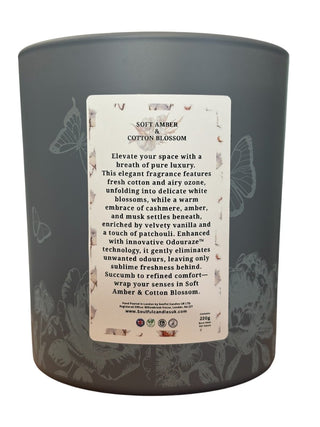 Soft Amber & Cotton Blossom – 30cl Odour Neutralising Candle - LOOMSHIRE - 4