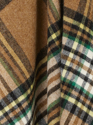 St Ives Check Pure New Wool Throw - Camel - LOOMSHIRE - 3