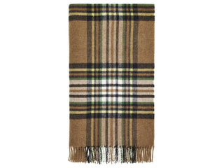 St Ives Check Pure New Wool Throw - Camel - LOOMSHIRE - 1