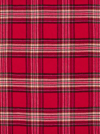 St Ives Check Pure New Wool Throw - Red - LOOMSHIRE - 5