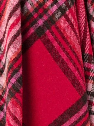 St Ives Check Pure New Wool Throw - Red - LOOMSHIRE - 4