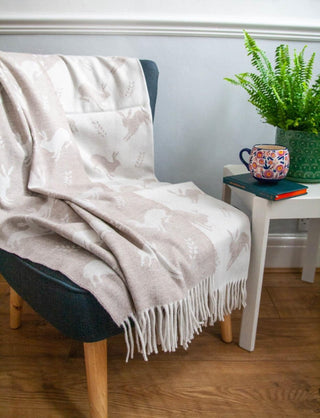 Stag Merino Lambswool Throw - Fawn - LOOMSHIRE - 5