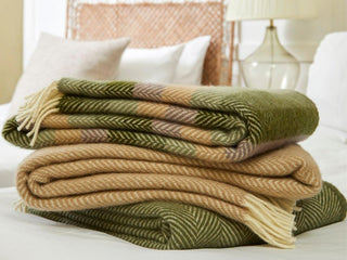 Stripe Pure New Wool Throw - Botanical - LOOMSHIRE - 5