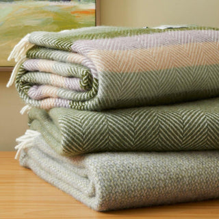 Stripe Pure New Wool Throw - Botanical - LOOMSHIRE - 4
