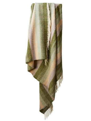 Stripe Pure New Wool Throw - Botanical - LOOMSHIRE - 6