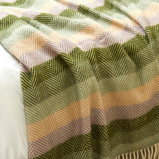 Stripe Pure New Wool Throw - Botanical - LOOMSHIRE - 2